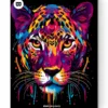 Vibrant painting leopard
