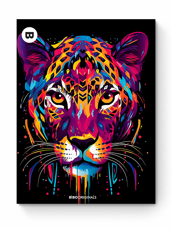 Vibrant painting leopard